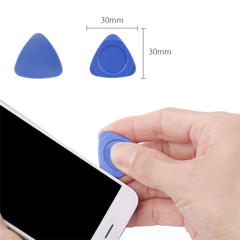 Fixinus 10 Pieces Universal Triangle Plastic Pry Opening Tool for iPhone Mobile Phone Laptop Table LCD Screen Case Disassembly Blue Guitar Picks - Image 2